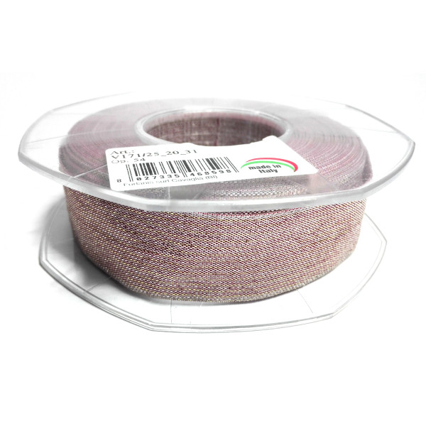 Nastro Lurex Rosa Antico - Altezza 25 mm